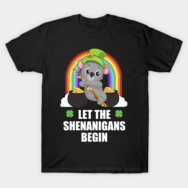 Koala Bear Shenanigans Funny St Patricks Day T-Shirt by TheBeardComic